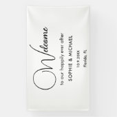 Zwarte White Welcome Weduwachtergrond Spandoek (Verticaal)