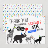 Zwarte White Wild Party Animal Birthday Dank je Kaart (Voorkant / Achterkant)