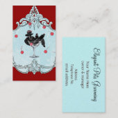 Zwarte wieg en Cherries Retro Visitekaartje (Voorkant / Achterkant)