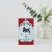 Zwarte wieg en Cherries Retro Visitekaartje (Staand voorkant)