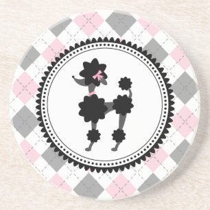 Zwarte wieg / roze en grijze boog zandsteen onderzetter