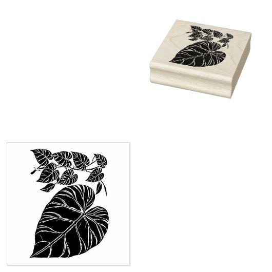 Zwarte wijnbladeren Silhouette Natuur tuinkunst Rubberstempel (Gestempeld)