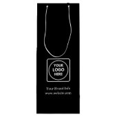 Zwarte wijncadeautas | Aangepast bedrijfslogo-ontw Wijn Cadeautas (Achterkant)