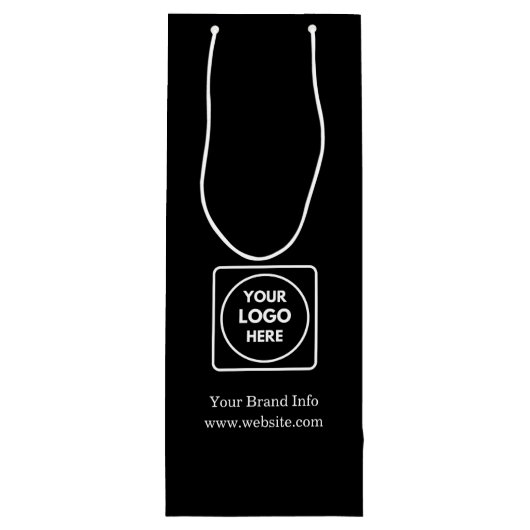 Zwarte wijncadeautas | Aangepast bedrijfslogo-ontw Wijn Cadeautas (Achterkant)