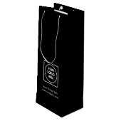 Zwarte wijncadeautas | Aangepast bedrijfslogo-ontw Wijn Cadeautas (Achterkant Gekanteld)