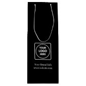 Zwarte wijncadeautas | Aangepast bedrijfslogo-ontw Wijn Cadeautas (Voorkant)