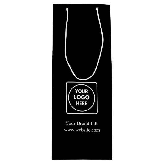 Zwarte wijncadeautas | Aangepast bedrijfslogo-ontw Wijn Cadeautas (Voorkant)