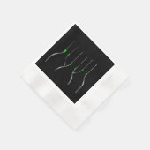 Zwarte Wijnfles Bedacht Cocktail Papier Servet (Hoek)