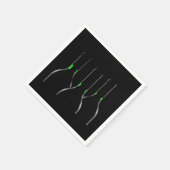 Zwarte Wijnfles Standaard Cocktail Papier Servet (Hoek)