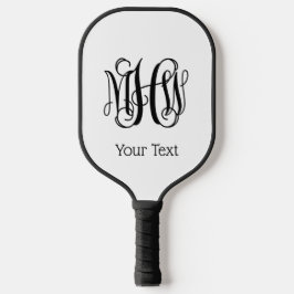 Zwarte Wijnstok Script Monogram Doe-het-zelf BG Pickleball Paddle