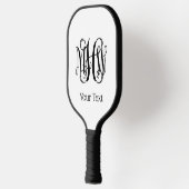 Zwarte Wijnstok Script Monogram Doe-het-zelf BG Pickleball Paddle (Links)