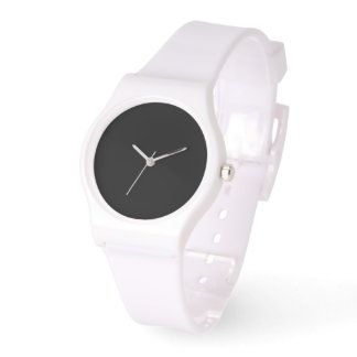 Zwarte wijzerplaat witte siliconen horloge