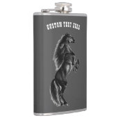 Zwarte Wild Horse Flask Aangepaste tekst en kleur Heupfles (Rechts)