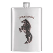 Zwarte Wild Horse Flask met aangepaste tekst Flacon (Voorkant)