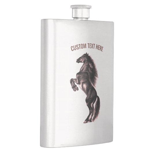 Zwarte Wild Horse Flask met aangepaste tekst Flacon (Rechts)