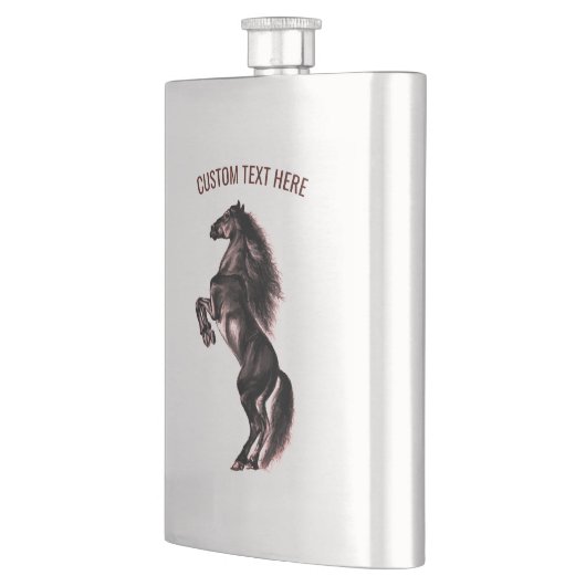 Zwarte Wild Horse Flask met aangepaste tekst Flacon (Links)