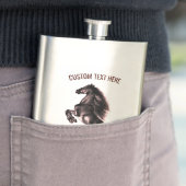 Zwarte Wild Horse Flask met aangepaste tekst Flacon (Voorbeeld)