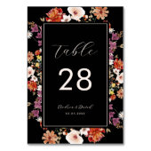 Zwarte Wildbloemen Bloemen Bloemen Botanische Boho Kaart (Achterkant)