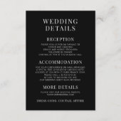 Zwarte wilde bloem eenvoudige rustieke bruiloft de informatiekaartje (Voorkant)