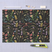 Zwarte wilde bloemenTissue Paper Tissuepapier (Craft)