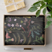 Zwarte wilde bloemenTissue Paper Tissuepapier (Geschenk)