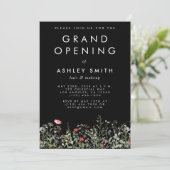 Zwarte Wilde Bloemenwei Grootse Opening Kaart (Staand voorkant)