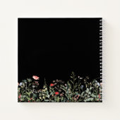 Zwarte Wilde Bloemenweide Notitieboek (Achterkant)
