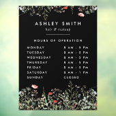 Zwarte Wilde Bloemenweide Openingstijden Raamsticker (Vel 3)