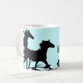 Zwarte wilde paarden koffiemok (Voorkant links)