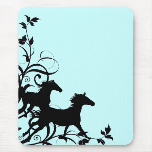 Zwarte wilde paarden muismat