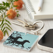 Zwarte wilde paarden sleutelhanger (Voorkant Rechts)