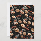 Zwarte Wildflower Baby in Bloom Herfst Baby shower Kaart (Achterkant)