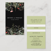 Zwarte Wildflower Meadow Aanbevelingskaartje (Voorkant / Achterkant)