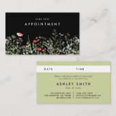 Zwarte Wildflower Meadow Afsprakenkaartje (Voorkant / Achterkant)