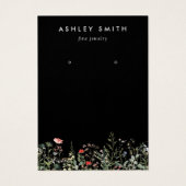 Zwarte Wildflower Meadow Earring Display Kaart (Voorkant)