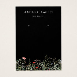 Zwarte Wildflower Meadow Earring Display Kaart