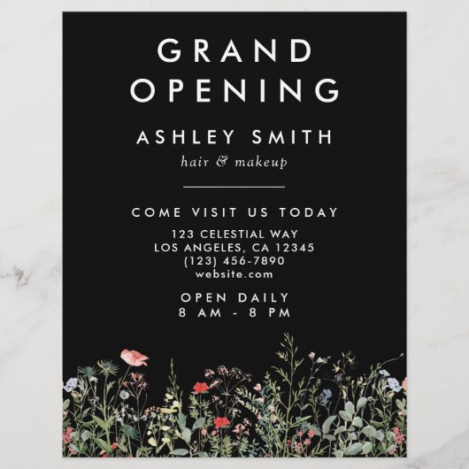 Zwarte Wildflower Meadow Flyer (Voorkant)