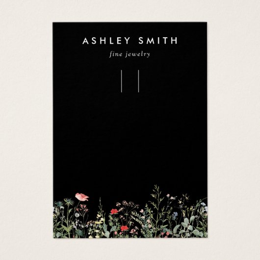 Zwarte Wildflower Meadow Sleutelhanger Display Kaa Visitekaartje (Voorkant)