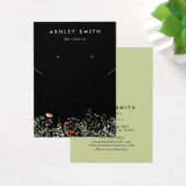 Zwarte Wildflower Oorbel Ketting Display Kaart (Bureau)