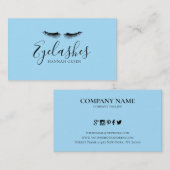 Zwarte Wimpers blauwe achtergrond Visitekaartje (Voorkant / Achterkant)