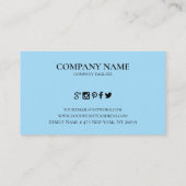 Zwarte Wimpers blauwe achtergrond Visitekaartje (Achterkant)