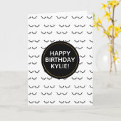 Zwarte wimpers gepersonaliseerd kaart (Gele Bloem)