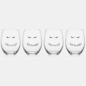 Zwarte wimpers Glam Wijnglas Zonder Voet (Voorkant)