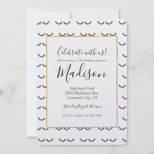 Zwarte wimpers kaart (Voorkant)