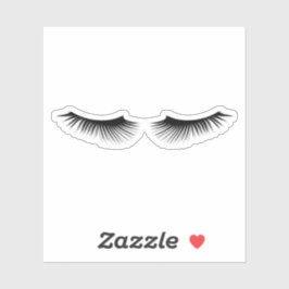 Zwarte wimpers lang & vrouwelijk sticker