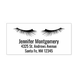 Zwarte wimpers lang & vrouwelijk  zelfinktende stempel