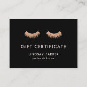 Zwarte Wimpers Make-up Artiest Gift Certificaat Aanbevelingskaartje (Voorkant)