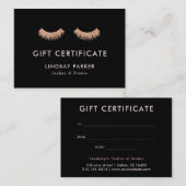 Zwarte Wimpers Make-up Artiest Gift Certificaat Aanbevelingskaartje (Voorkant / Achterkant)