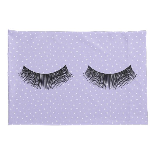 Zwarte wimpers op witte pin Stippen Kussensloop (Achterkant-Rechts)