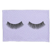 Zwarte wimpers op witte pin Stippen Kussensloop (Voorkant-Links)